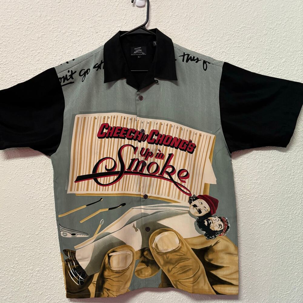 Cheech and Chong Up in Smoke Button Up Shirt Vintage Deadstock Size XL NWT